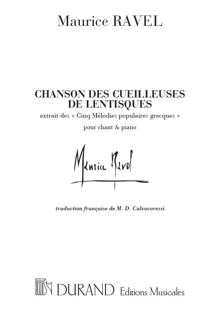 5 Melodies Grecques 4 Chanson Cueilleuses